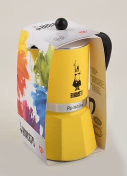 Bialetti Rainbow Geel Percolator 200 ml – 3 kops – Espresso Maker voor Authentieke Italiaanse Koffie — thumbnail 3
