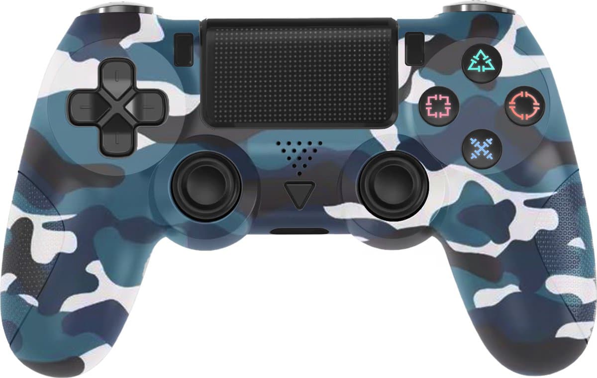 Dadson Draadloze Controller - Geschikt voor PS4 - Camouflage Blauw — afbeelding 1