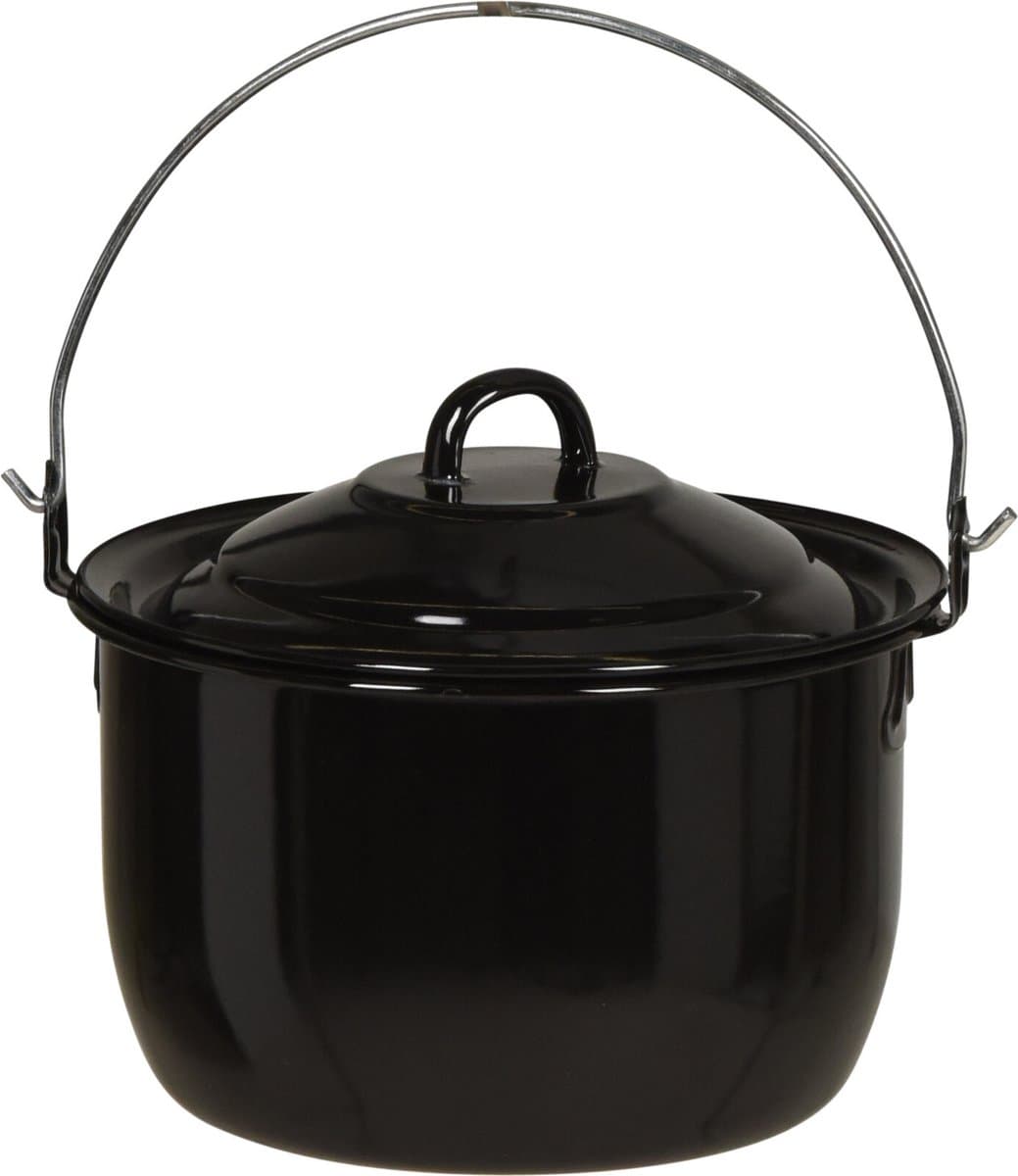 Ambiance Emaille Pan Met Deksel Voor Bbq Ø 20 Cm 3,3 Liter Zwart — afbeelding 1