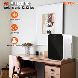 Wildor® Mini Koelkast - Koel/Verwarm kast, -9°C tot 65°C - Vrijstaand - 20 Liter - 3 Schappen - Compacte Drankkoelkast - Praktisch (draagbaar) - Wit Frame - Wit - 12Volt - Auto, Kamperen, Outdoor, Slaapkamer - Stille koelkast <45db — thumbnail 4