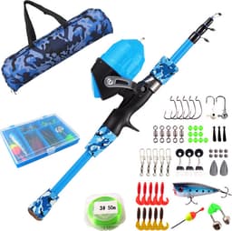 Vishengel Set Voor Beginners - 1.2M - Inclusief Opbergtas, Hengel & Doosje met Accessoires - Vishengel Kinderen - Complete Hengelset - Vishengelset - Vishengel Set - Hengel - Hengel - Vishengel set - Vishengel Kinderen - Leuk Voor Op Vakantie — thumbnail 1