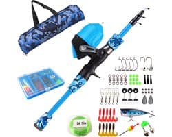 Vishengel Set Voor Beginners - 1.2M - Inclusief Opbergtas, Hengel & Doosje met Accessoires - Vishengel Kinderen - Complete Hengelset - Vishengelset - Vishengel Set - Hengel - Hengel - Vishengel set - Vishengel Kinderen - Leuk Voor Op Vakantie