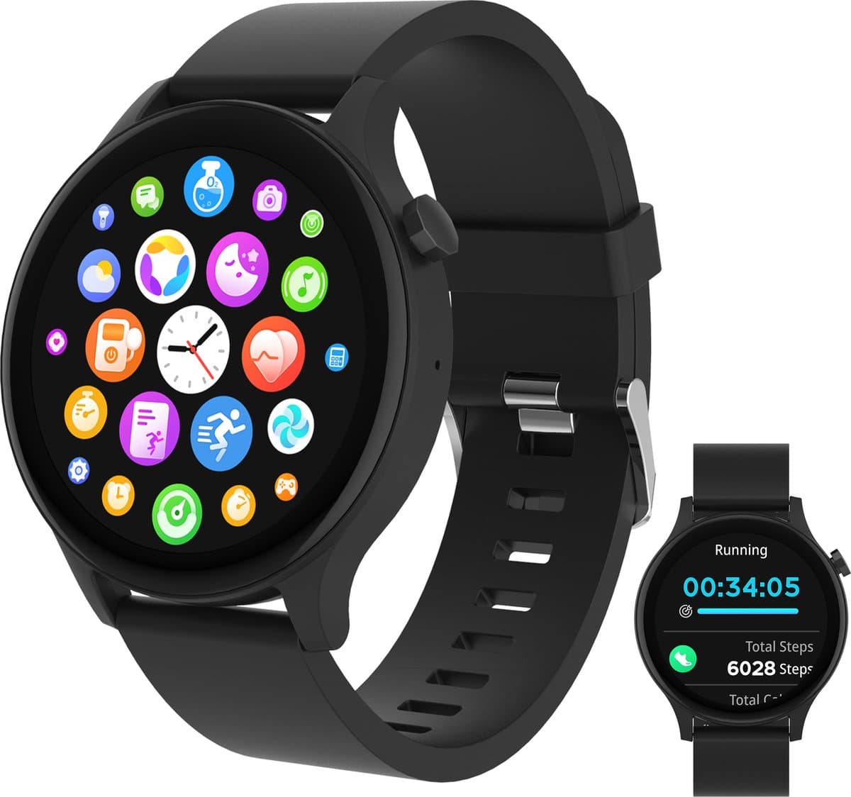 Denver Smartwatch - Android iOS - Volledige Belfunctie - Sporthorloge - Hartslagmeter - Saturatiemeter - Slaapmonitor - SWC338B — afbeelding 1