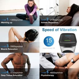 Massagepistool - 5 snelheden - draadloos handmassageapparaat - diepe weefsels - spieren - percussie-massageapparaat - Quiet-Glide-technologie - zilver — thumbnail 3