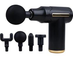 Zoem - Massage gun - Massage Apparaat - Massage pistool - incl. 4 opzetstukken - Draadloos -Variabele snelheid - 6 standen - Zeer solide kwaliteit - Vaderdag - Cadeau