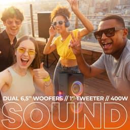 Denver Bluetooth Speaker - Partybox - Discolichten - Incl. Microfoon - Micro SD/USB/AUX - Luidspreker - TSP353 - Zwart — thumbnail 4