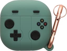 kwmobile Hoes geschikt voor Samsung Galaxy Buds FE - Siliconen cover voor oordopjes in groen / zwart - Gameconsole design — thumbnail 1