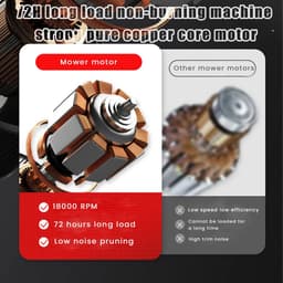Accugrasmaaier - 2 x accu - Elektrische - Professionele - Grasmaaier - Rood - Verstelbare Snijder - Draadloze - Grasmaaier - Tuin - 100-135cm - Zaagblad - Maaiblad - Grastrimmer — thumbnail 2