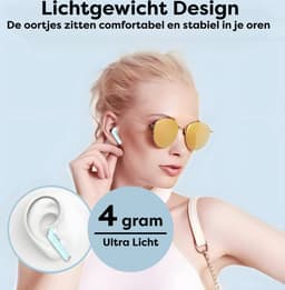 Draadloze Oortjes met LED Display - Bluetooth 5.3 - Blauw - Volledig Draadloos - Oordoppen met Microfoon - Oordopjes Bluetooth - Earbuds — thumbnail 3
