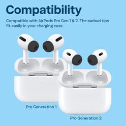 MMOBIEL 2 Paar Vervangende Oordopjes Tips Geschikt voor AirPods Pro Gen 1 & 2 - Antislip Siliconen Oordopjes met Ruisonderdrukkingsgat, Draagbare Opbergdoos en Passen in Oplaadcase - M - Zwart — thumbnail 3