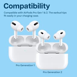 MMOBIEL 3 Paar Vervangende Oordopjes Tips Geschikt voor AirPods Pro Gen 1 & 2 - Antislip Siliconen Oordopjes met Ruisonderdrukkingsgat, Draagbare Opbergdoos en Passen in Oplaadcase - S - Wit — thumbnail 2