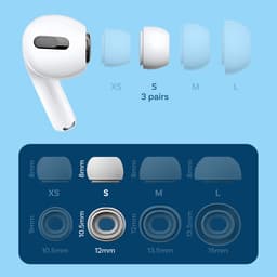 MMOBIEL 3 Paar Vervangende Oordopjes Tips Geschikt voor AirPods Pro Gen 1 & 2 - Antislip Siliconen Oordopjes met Ruisonderdrukkingsgat, Draagbare Opbergdoos en Passen in Oplaadcase - S - Wit — thumbnail 3