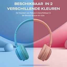 Relave Koptelefoon Kinderen Bluetooth - Kinder Koptelefoon / Hoofdtelefoon Draadloos Over Ear - Roze — thumbnail 4