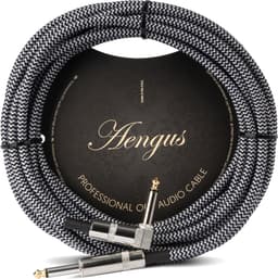 Áengus Silver Tweed Gitaarkabel Instrumentkabel - 6.35mm mono jack plug haaks/recht - 6 meter — thumbnail 1