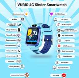 VUBIO Kinder Smartwatch B2 4G - Incl. SIM - Locatie - Videobellen — thumbnail 5