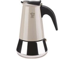 Pezzetti - Italiaanse espressomaker - koffiemaker - 10 kops - roestvrijstaal - inductie - gas - elektrisch - percolator - moka pot - grijs
