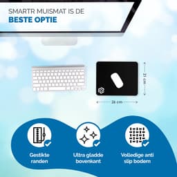 Plaine Muismat - Gaming Muismat - Antislip - Gestikte Randen - Waterafstotend - 26x21cm — thumbnail 5