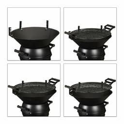 houtskool barbecue - gietijzer en staal - hoogte verstelbaar - draagbaar - rooster Ø 35 cm - zwart — thumbnail 2