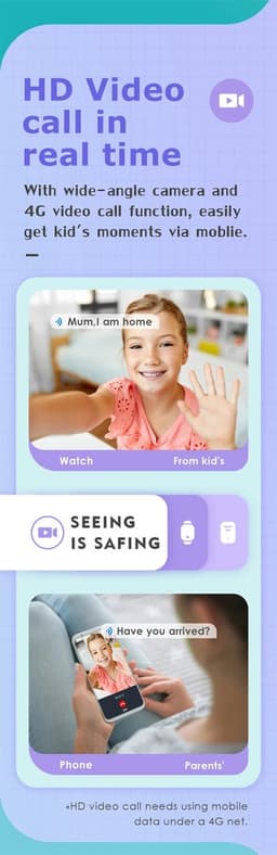 DrPhone ZONE5 – 4G Smartwatch Met Mobiele App Voor Kinderen – GPS Locatie Traceren – Mobiele App – Waterdicht – Hartslagtracking – Slaapmonitoring – Belfunctie - Zwart — thumbnail 4
