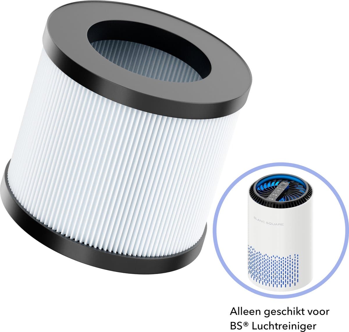 BLANC SQUARE® HEPA 13 Luchtfilter - 99% effectief tegen huisstofmijt, hooikoorts, allergie, stof - 3 Laags Air Purifier filter - Koolstoffilter — afbeelding 1