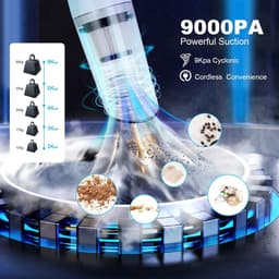 9000pa Draadloze Handstofzuiger - Krachtige 120W - 30 Min Werkduur - USB Oplaadbaar - Voor Thuis Auto Kantoor — thumbnail 3