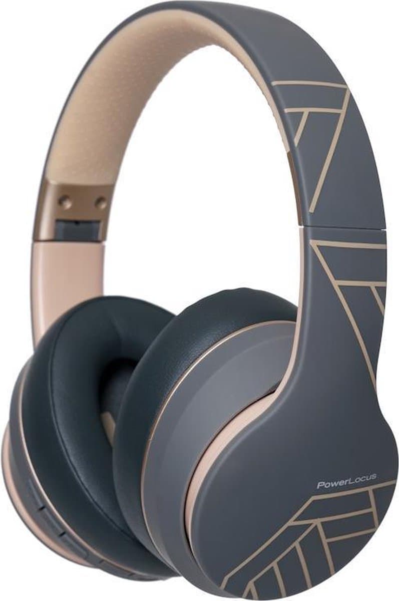 PowerLocus P6 draadloze Over-Ear Koptelefoon Inklapbaar - Bluetooth Hoofdtelefoon - Met microfoon - Asfalt Grijs — afbeelding 1