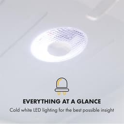 Klarstein Minibar Brooklyn 42 Mini koelkast - Compact - Vrijstaand - Thermo-elektrisch koelsysteem - 42 Liter inhoud - Koeling: 12 - 18 °C - Auto DeFrost - Energie-efficiëntieklasse: F - 23 dB - LED licht - Glazen panoramadeur - Wit — thumbnail 3