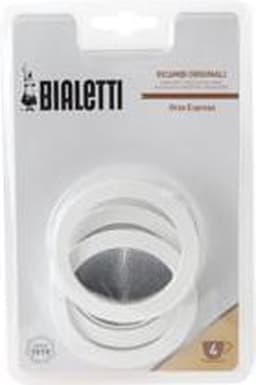 Bialetti Moka Express filterplaatje en drie rubber ringen 3/4 kops — thumbnail 2