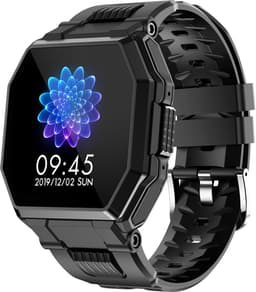Belesy® OCTA - Smartwatch Dames - Smartwatch Heren - Horloge - 1.54 inch - Kleurenscherm - Stappenteller - Bloeddruk - Hartslag - 250+ wijzerplaten - Maak je eigen wijzerplaat - Kunststof - Zwart - Moederdag — thumbnail 1