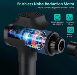 DrPhone MG3 PRO+ Massage Gun – Professioneel Massage Pistool met 6 Opzetstukken – 30 Snelheden – LCD Scherm – Spierontspanning & Herstel – Inclusief Draagtas – Voor Fitness & Sport — thumbnail 3