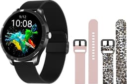 Belesy® Q9 Pro - Smartwatch Dames – Smartwatch Heren - Horloge - 1.28 inch - Kleurenscherm - Stappenteller - Bloeddruk - Hartslag - 75+ Wijzerplaten – Sporten – Milanees – Staal – Zwart - Kerstcadeau — thumbnail 1