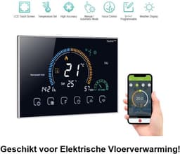 TechU™ Smart Thermostaat Relax – Zwart – Alleen voor Elektrische Vloerverwarming! – App & Wifi – Google Assistant & Amazon Alexa — thumbnail 1