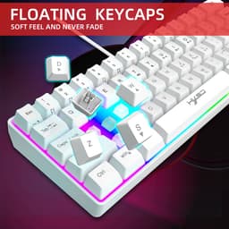 HXSJ V700 - Bedrade Gaming Toetsenbord - RGB - 61keys - QWERTY Toetsenborden - Wit — thumbnail 4