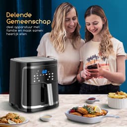 Aigostar 1900 W 7 l elektronische heteluchtfriteuse met dubbele pan zwart met wifi-functie VDE/Cube Smart — thumbnail 4