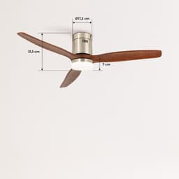 CREATE - Plafondventilator 40W silent Ø132 cm - Met Verlichting drie temperaturen - Met Afstandsbediening - 6 Snelheden - Timer - Zomer/Winter functie - Níkkel - WIND CALM — thumbnail 4