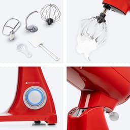 KitchenBrothers Keukenrobot - Keukenmachine - 6,2L Mengkom - 1800W - BPA-vrij - Keukenmixer - Aluminium - Rood — thumbnail 4