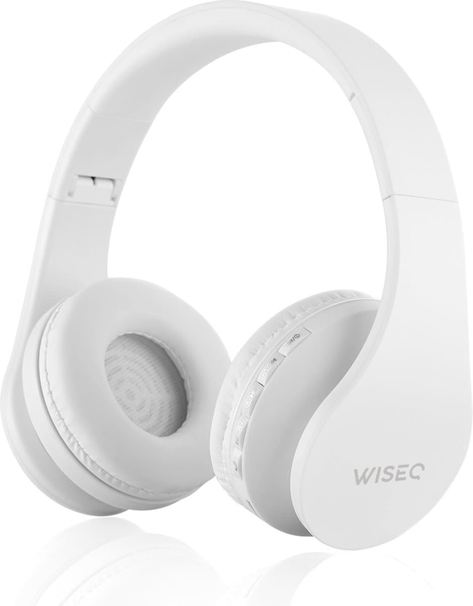 WiseQ Draadloze Koptelefoon Kinderen – Witte Bluetooth Kinderkoptelefoon met Microfoon – FM-Radio – 8u Bluetooth Geluidsdempend – Wit — afbeelding 1