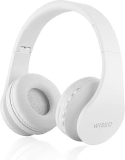 WiseQ Draadloze Koptelefoon Kinderen – Witte Bluetooth Kinderkoptelefoon met Microfoon – FM-Radio – 8u Bluetooth Geluidsdempend – Wit — thumbnail 1