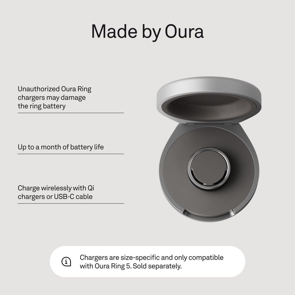 Oura Ring 5 Draadloze Oplaadcase Maat 11 — afbeelding 1