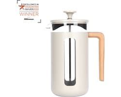 La Cafetière - Pisa Cafetière - Glas - RVS - Beukenhouten Handvat - 8 Kops - 1L