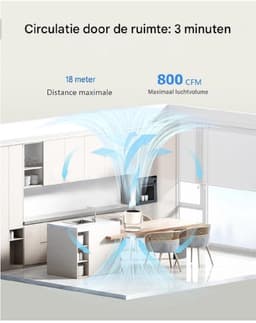 GELLDG Tafelventilator - Ventilateur met 100 Windsnelheden - Ultra Stille USB Oplaadbare Ventilator - Geschikt voor Bureau, Thuis, Slaapkamer en Auto - Kunststof - 173x138x190mm — thumbnail 2