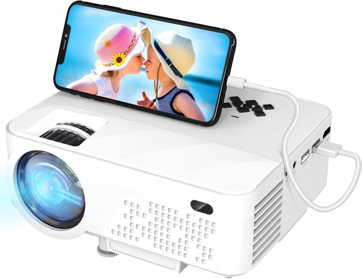 Mini-beamer - LCD - 7500 lumen - Draagbaar - Voor Thuisbioscoop en Outdoor — afbeelding 1