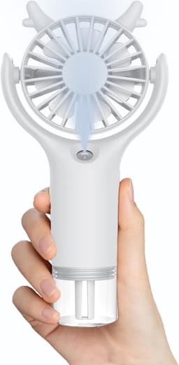 LISM-Draagbare vernevelingsventilator, mini stille handventilator Geschikt voor op het bureau, oplaadbare handventilator via USB, Geschikt voor thuis, op kantoor en op reis (wit). — thumbnail 1