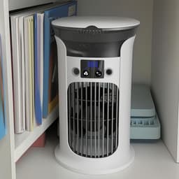 Mobiele Airco - 3-in-1 - 800ml - Kleine Airconditioning zonder Afvoer Slang - Draagbare Ventilator - 20 dB - 3 Functies & Snelheden - Luchtbevochtiger - Slaapkamer Kantoor Woonkamer - Wit — thumbnail 4