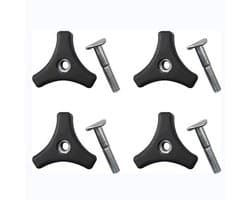 4-pack - Grasmaaier handvat schroeven - Universele grasmaaier moeren en bouten - Grasmaaier accessoires, vervangende bouten, driehoekige handgrepen, geschikt voor de meeste grasmaaiers