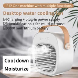 Draagbare Airco - 6000mAh Oplaadbaar - Mini USB Airconditioner - 3 Stille Snelheden - voor Slaapkamer, Kantoor, Reizen, Tent, Binnen & Buiten - Wit - 1 Stuk — thumbnail 5
