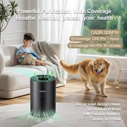 Umarko Luchtreiniger H13 HEPA – Stil, Slim & Krachtig – Wifi-app – Geschikt voor Slaapkamer, Keuken – CADR 185m³/h – 30-40m² — thumbnail 5