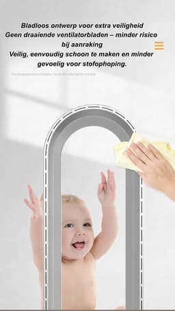 Casalora Ventilator Staand - Bladloze Ventilator 58 cm - Luchtcirculator met Afstandsbediening, 8 Snelheden, 90° Oscillatie, Timer en Luchtzuivering – Veilig en Comfortabel voor Woonkamer, Slaapkamer en Kantoor - Blauw — thumbnail 5