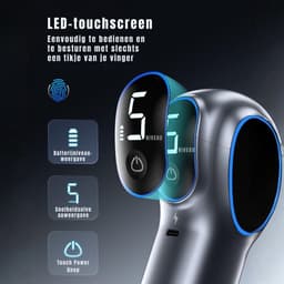 Ploutos® Massage Gun - Massage Gun Draadloos - Massage Pistool - Massage-gun - Zwart - 13cm x 7cm x 37cm — thumbnail 5