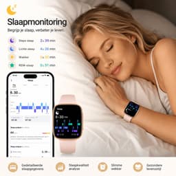 Smartwatch Dames – 1.85" AMOLED – Bluetooth Bellen – 350mAh Batterij – Hartslag, SpO₂ & Slaapmonitor – 100+ Sportmodi – 3ATM Waterdicht – Android & iPhone — thumbnail 3